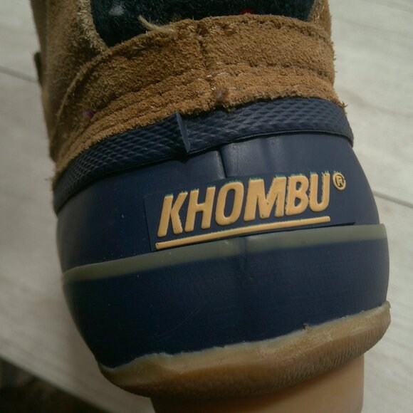 Khombu Duck Nordic Fair Isle Fleece Lined Waterproof Navy Winter Snow Boots SZ 7 - Picture 11 of 13